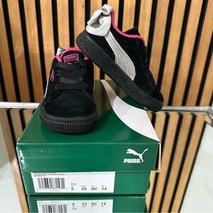 Puma Suede Bow Kids Sneakers Fuchsia Purple Size 6C US